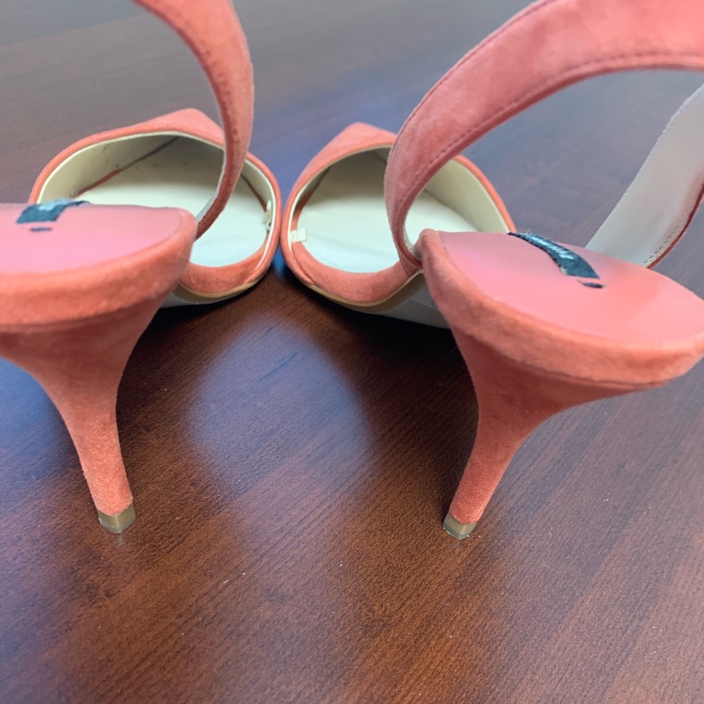 39 Zara Basic Slingback Heels, Orange - image 3